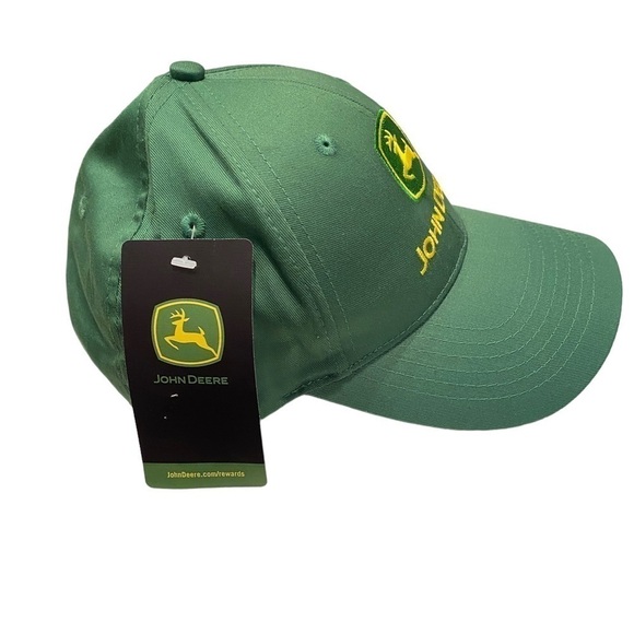John Deere Hat Green Embroidered Logo Adjustable 5 Panel Baseball Cap Brand New - Picture 3 of 10